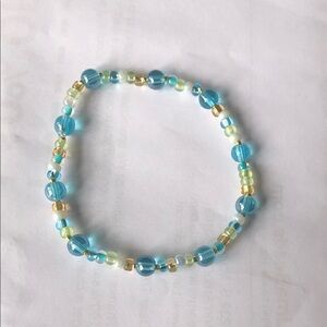 Blue and Gold Beaded Bracelet